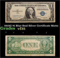 1935G $1 Blue Seal Silver Certificate Grades vf++