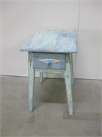 15"x 23"x 23" Rustic Painted Side Table