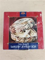 Heart Shaped Tapestry Jewelry Box
