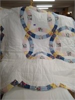 Double wedding ring quilt 86x86