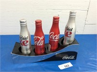Coca-Cola Holder & 4 bottles of Coke