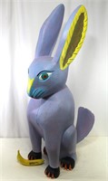 Signed Oaxacan Hand-Carved Rabbit Sculpture