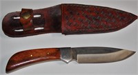 VINTAGE FIXED BLADE KNIFE & LEATHER BELT SHEATH