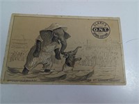 JUMBO THE ELEPHANT ON CLARK'S TRADE CARD