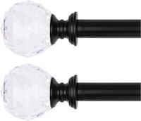 Acrylic Ball Curtain Rod Set  36-72 In  2pack