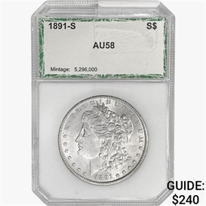1891-S Morgan Silver Dollar PCI AU58