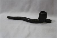 An African Ceramic Snake Form Pipe