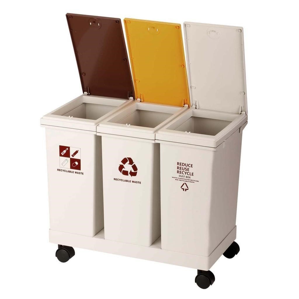 MYOYAY 20L x 3 Compartment Recycling Trash Can