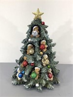 Xmas Tree w/Bears Home Decor -14" tall