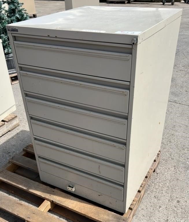 6 Drawer Metal Cabinet. 25" x 28" x 38" high