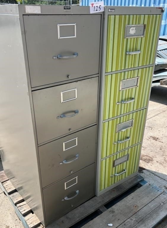 2 Metal Filing Cabinets 18" x 28" x 51" high.