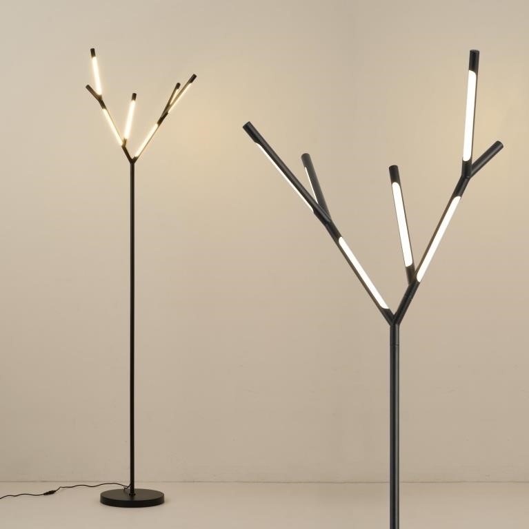 Modern LED Tree Floor Lamp, Black Sputnik Standing