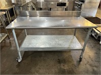 60” x 30” x 35” Stainless Table on Casters