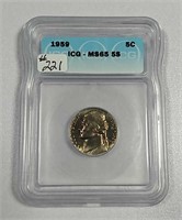 1959  Jefferson Nickel   ICG MS-65  5 steps