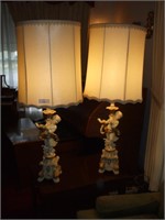(2) MID-CENTURY CHERUB LAMPS