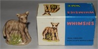 Vtg Wade Whimsies Porcelain Lamb Figurine w/ Box