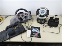 Set of Racing Wheels and Pedals - PS2 and USB