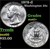 1978-d Washington Quarter 25c Grades GEM+ Unc