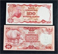 (2) 100 RUPIAH BANK OF INDONESIA BANK NOTES BILLS