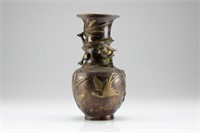 CHINESE RELIEF DECORATED BRONZE VASE