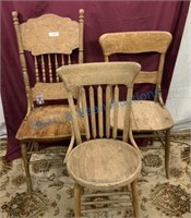 Three weathered chairs