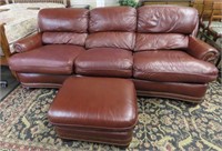 Hancock & Moore Leather Sofa w/Ottoman