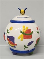 Garden Design Cookie Jar with Bee Lid