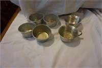 Collection of Aluminum Cups, Saucers, Bowls