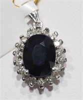 $2400. 14K Sapphire Diamond Pendant