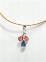 $1500. 14K Sapphire Diamond Necklace