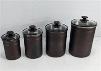 (4) Brushed Bronze Canisters