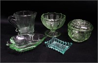 5 Pcs Depression Glass - 1 UV Reactive