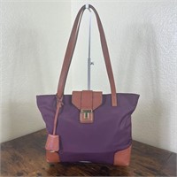 Tory Burch Penn Nylon Tote Shoulder Bag Purple