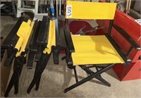 3 Yellow & Black Folding Chairs