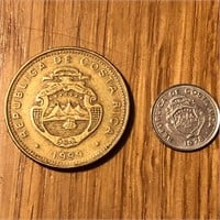 (2) Mixed Costa Rica Coins