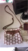 Knitting basket w/ supplies, flower pot, purse,