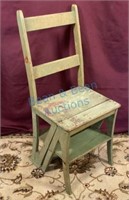 Antique folding ladder, stool
