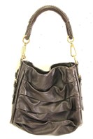 Dior Dark Brown Pleated Tote Bag