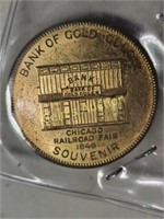 1949 Chicago Railroad Souvenir Bank Of Gold Gulch