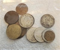 Group of foreign coins