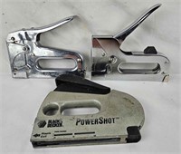 3 Staple Guns - Arrow T-50, B&d Powershot