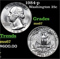 1984-p Washington Quarter 25c Grades GEM++ Unc