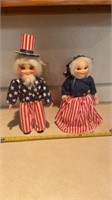 Vintage Patriotic Uncle Sam & Betsy Ross  Dolls