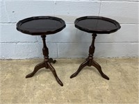 (2) Mahogany Modern Circular Plant Stands