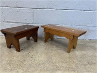 (2) Various Wooden Footstools