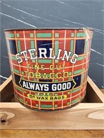 Sterling Fine Cut Tobacco can. Missing lid 
5