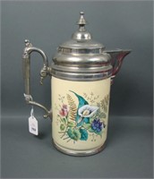 Manning & Bowman Enamelware Decorated Coffee Pot