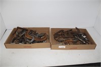 2 BOXES OF C-CLAMPS & WOOD CLAMPS