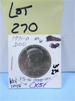 1971D, 40% Kennedy Half Dollar, DDP, MS-66,