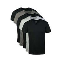 L  Sz L  5 PCS  Gildan Men's V-Neck T-Shirt Assort